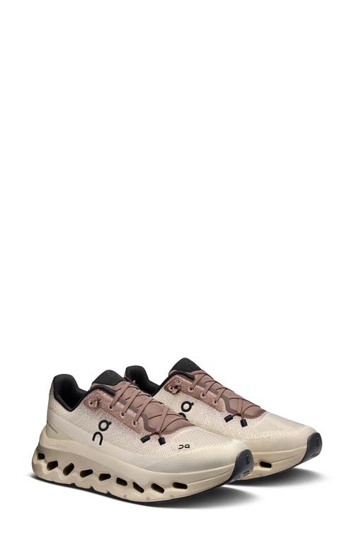 On Cloudtilt Knitted Sneakers In Clove/sand