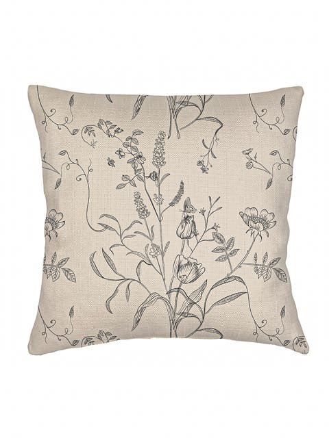 English Garden Natural Linen Pillow with Down Insert
