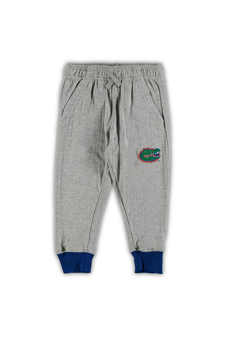Infant Wes & Willy Heathered Gray/Royal Florida Gators Jie Jie Long Sleeve Bodysuit & Pants Set, Alternate, color, Heather Gray