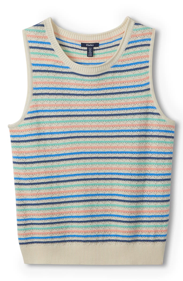 Hatley Kate Stripe Cotton Sweater Vest, Alternate, color, 