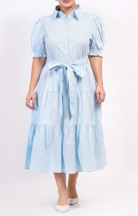 Octavia Puff Sleeve Shirt Dress