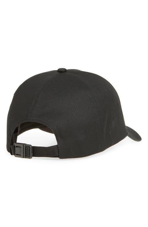 Shop Moncler Logo Cotton Adjustable Baseball Cap In Black