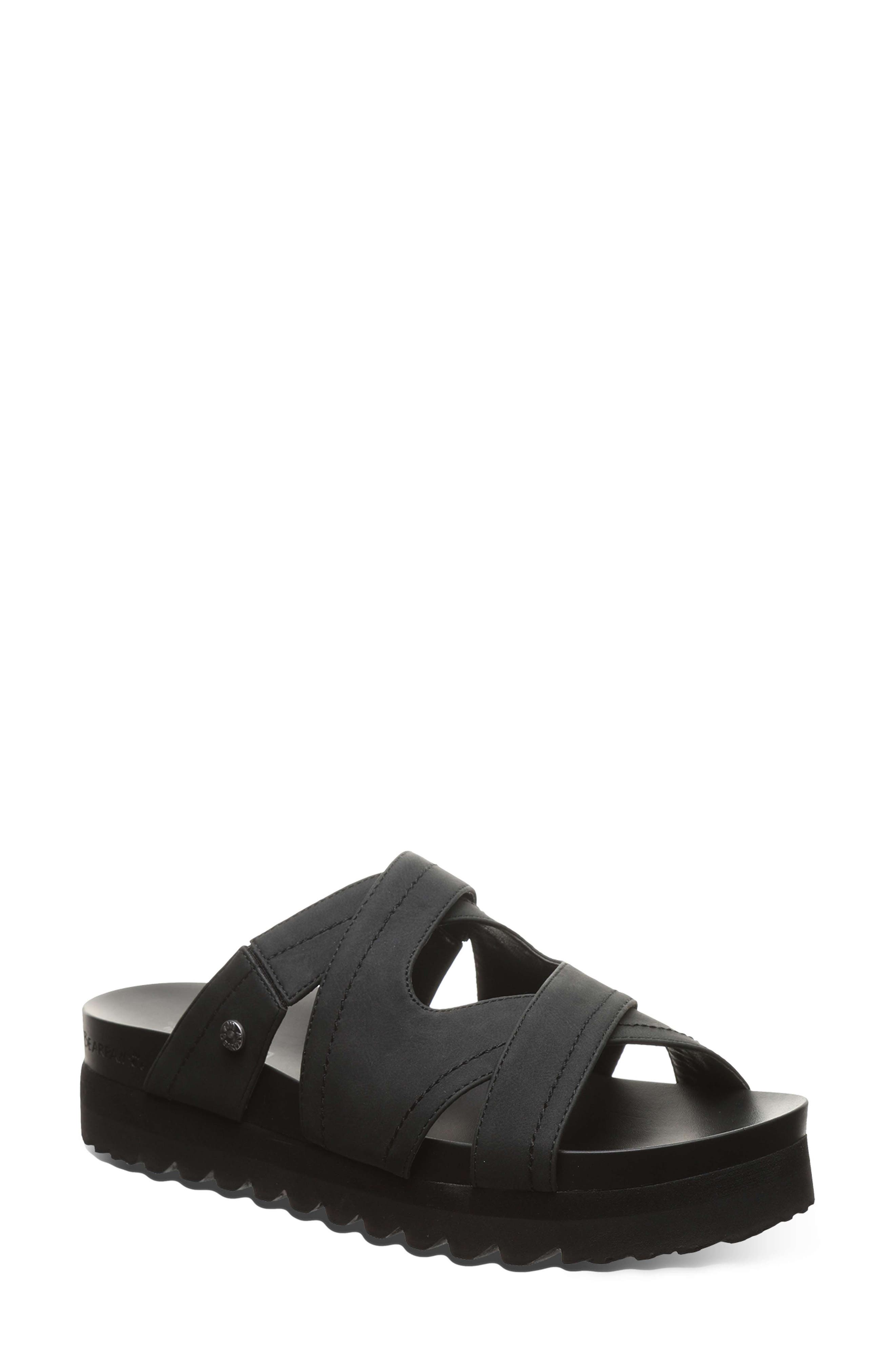 BEARPAW Crux Faux Leather Slide Sandal
