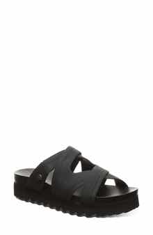 BEARPAW Crux Faux Leather Slide Sandal
