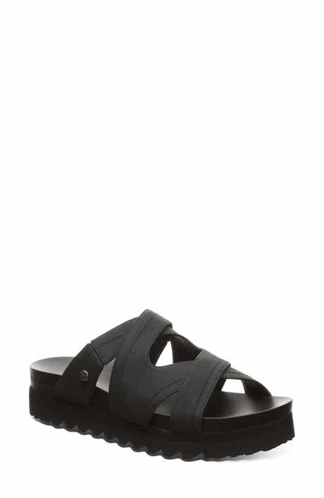 BEARPAW Crux Faux Leather Slide Sandal