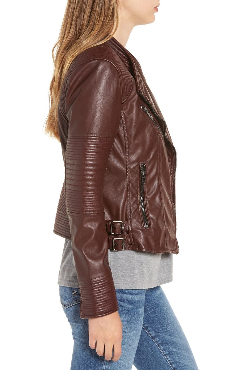 BLANKNYC Quilted Faux Leather Moto Jacket, Alternate, color, 