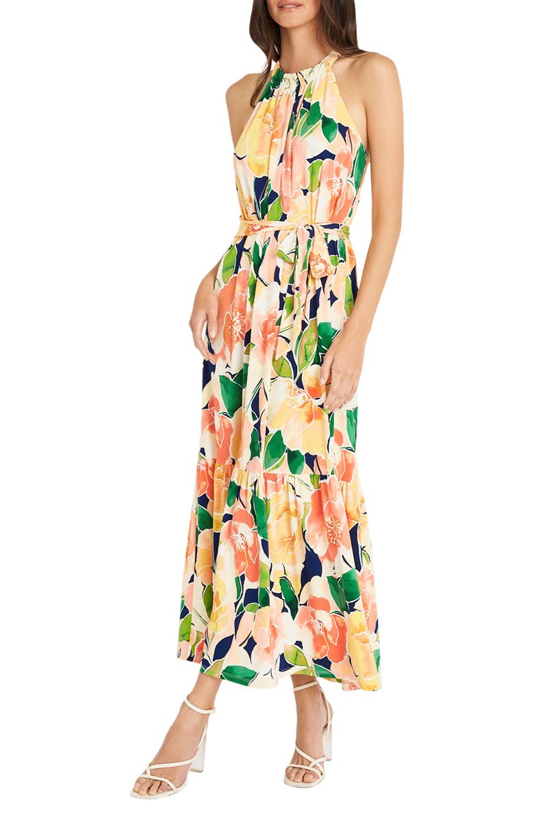 Maggy London High Neck Maxi Dress, Alternate, color,