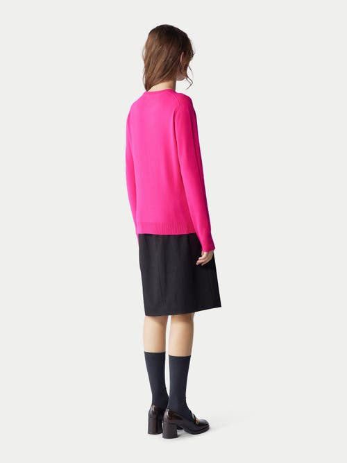 Gobi Mongolian Cashmere Crew Neck Sweater In Magenta