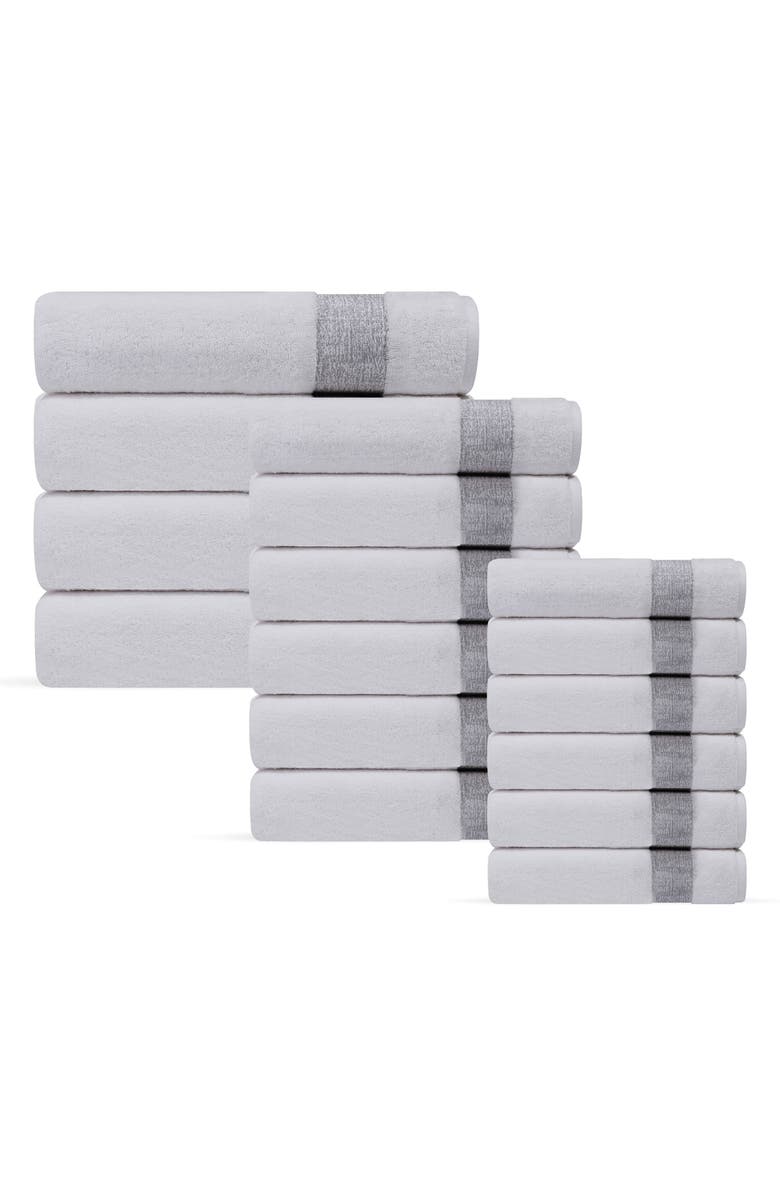 DePera Pera 16-Piece Turkish Cotton Towels Set, Main, color, Silver