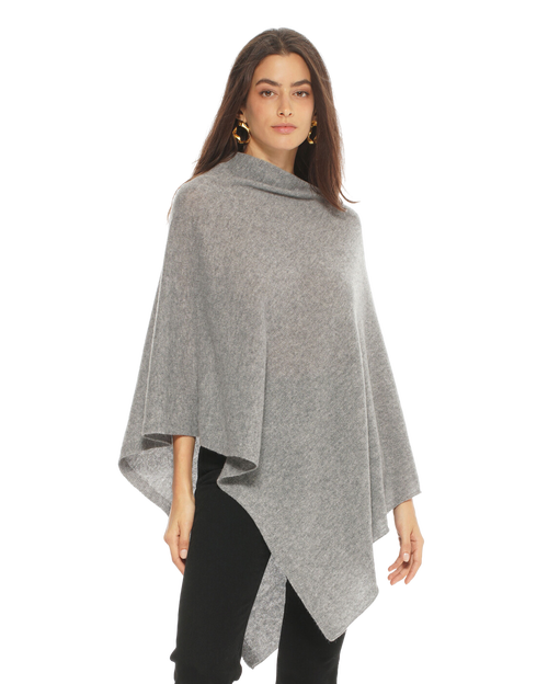 Monticelli Cashmere Essential Pure Cashmere Poncho In Purple