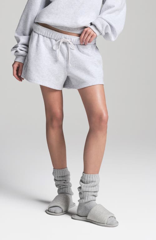Skims Classic Cotton Fleece Shorts In Light Heather Grey