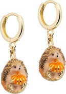Bill Skinner Studio Hedgehog & Pumpkin Huggie Earrings