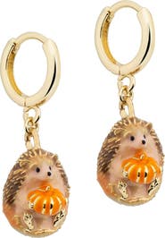 Bill Skinner Studio Hedgehog & Pumpkin Huggie Earrings