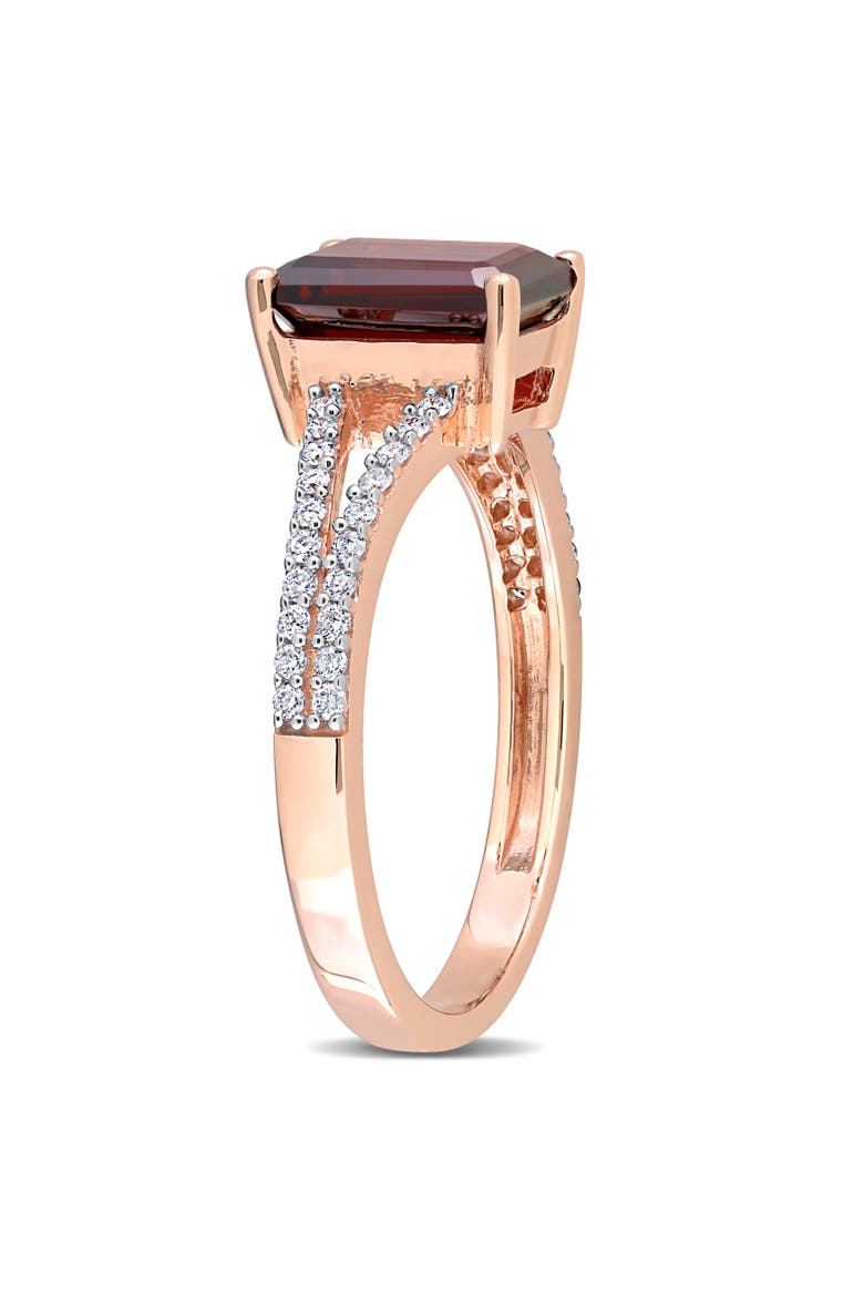 Garnet & Diamond Split Shank Ring 14k, Alternate, color, Garnet
