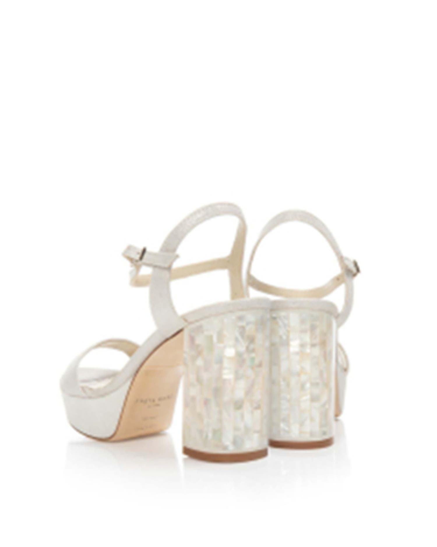 Freya Rose GiGi Ivory Ankle Strap Pearl Heel Sandal, Alternate, color, Ivory