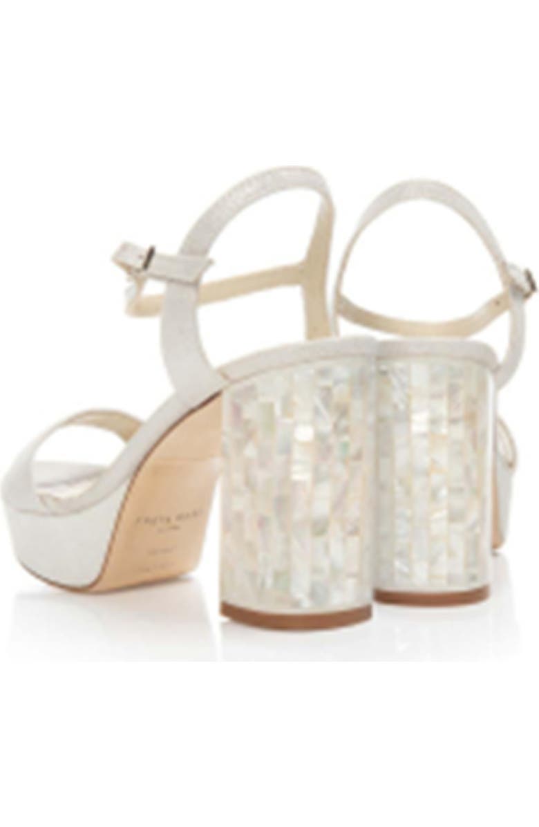 Freya Rose GiGi Ivory Ankle Strap Pearl Heel Sandal, Alternate, color, Ivory