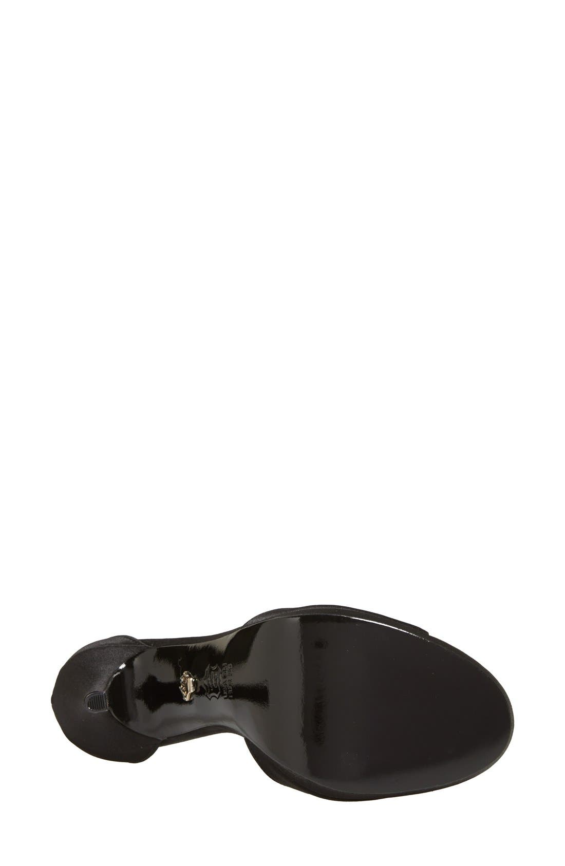 Nina 'Fabiola' Satin & Crystal Ankle Strap Platform Sandal, Alternate, color, 