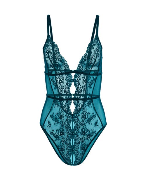 Adore Me Rosie Crotchless Bodysuit Lingerie In Dark Blue