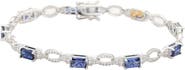 SUZY LEVIAN Emerald Cut Sapphire Tennis Bracelet