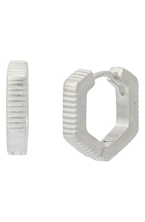 Otto Slim Hex Hoop Earrings