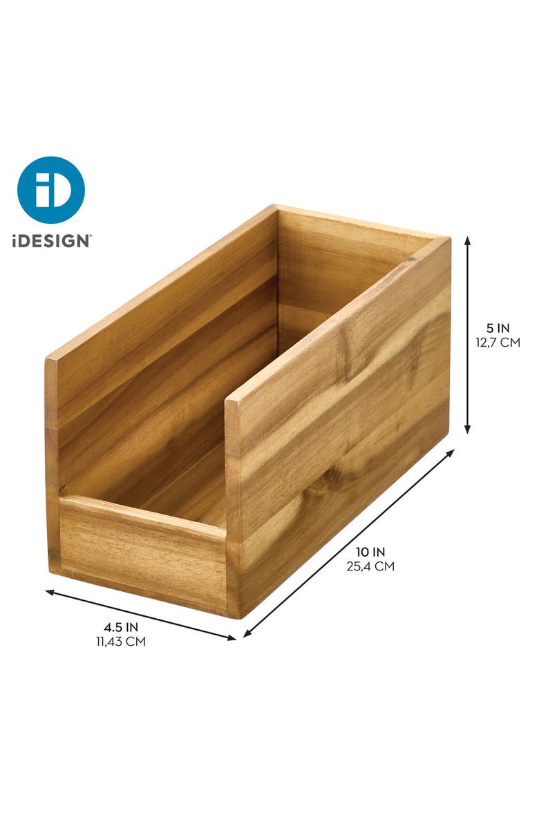 iDesign Acacia Wood Open-Front Pantry Bin for Kitchen Organization, Alternate, color, Natural