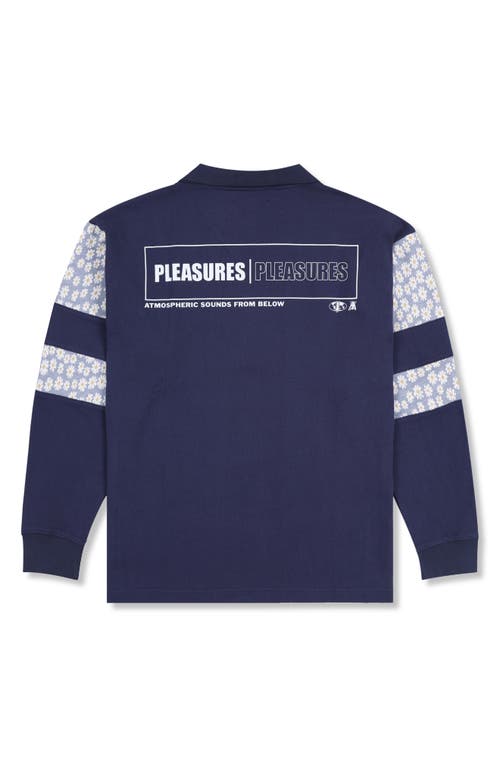 Pleasures Sounds Cotton Rugby Polo In Blue