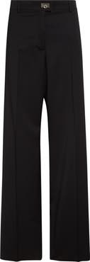 FERRAGAMO Gancio Buckle Virgin Wool & Cashmere Tailored Trousers