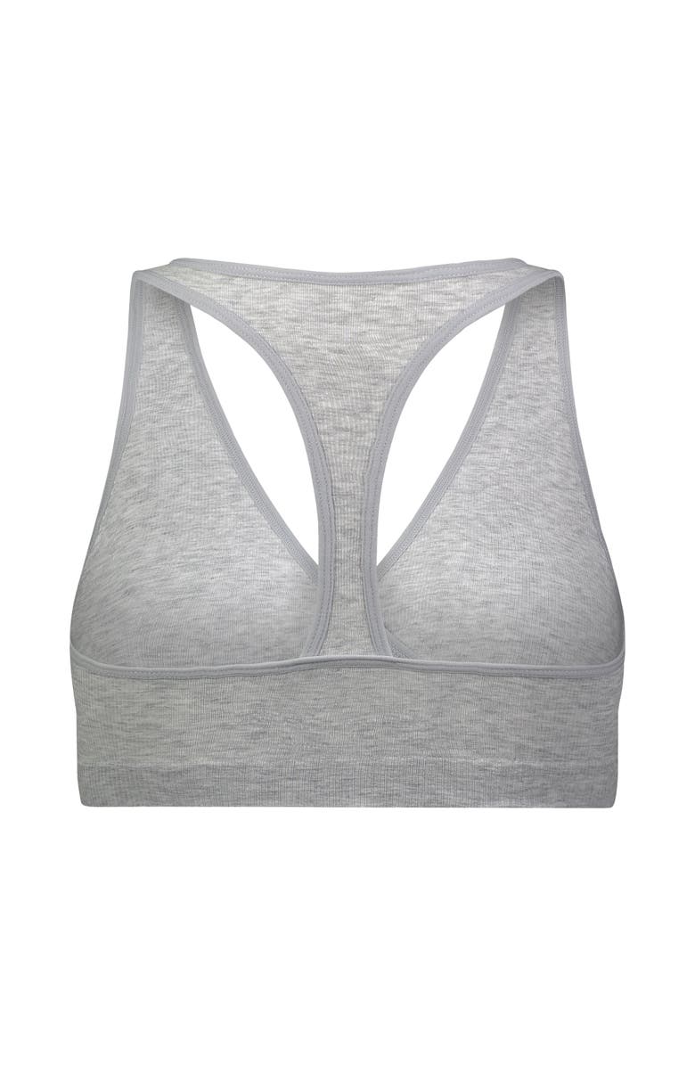 BRABAR Cotton Stretch Rib Racerback Sports Bra, Alternate, color, Grey Heather