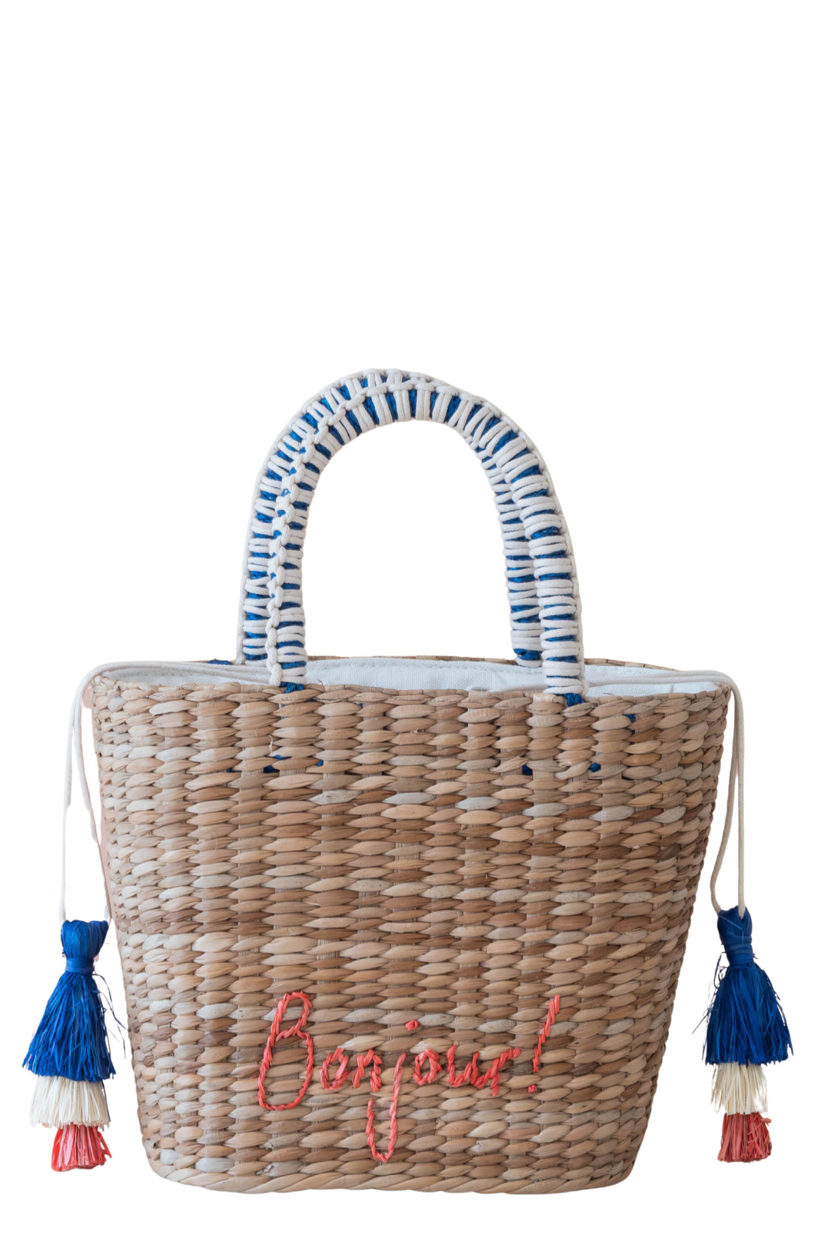 LIKHA Bonjour Embroidered Tote Bag, Main, color, 