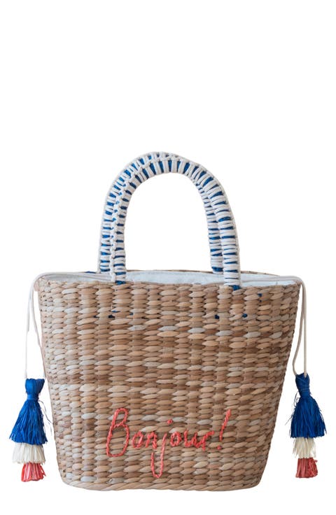 Bonjour Embroidered Tote Bag