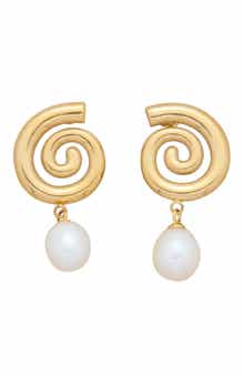 st. Moran Swirl Freshwater Pearl Drop Earrings