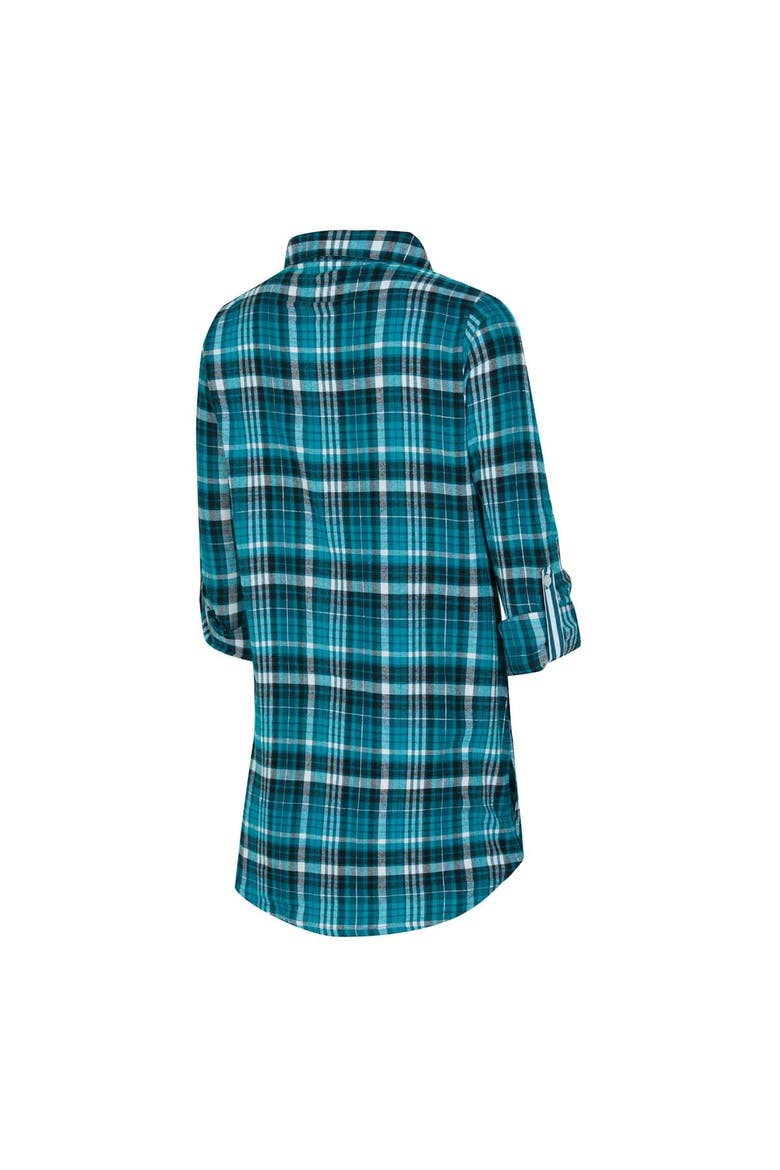 Women's Concepts Sport Green Philadelphia Eagles Laney Plaid Tri-Blend Full-Button Nightshirt, Alternate, color, Green