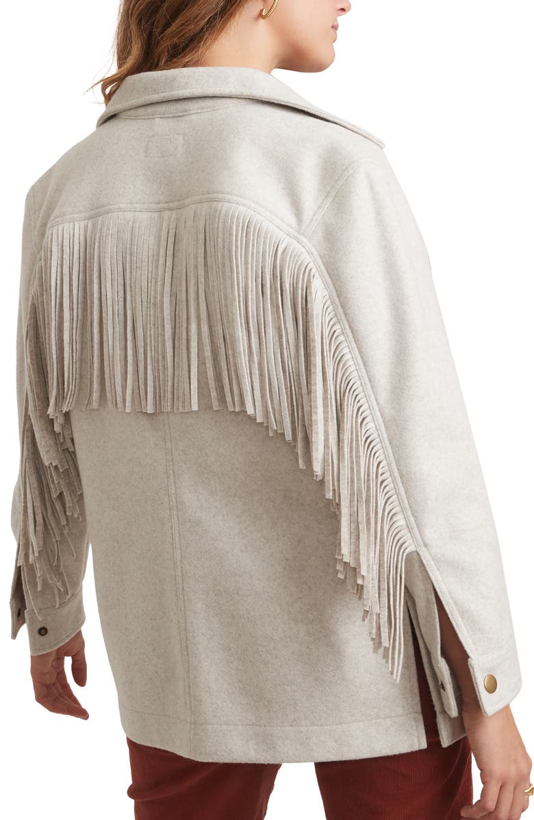 Marine Layer Fallon Fringe Shirt Jacket, Alternate, color,