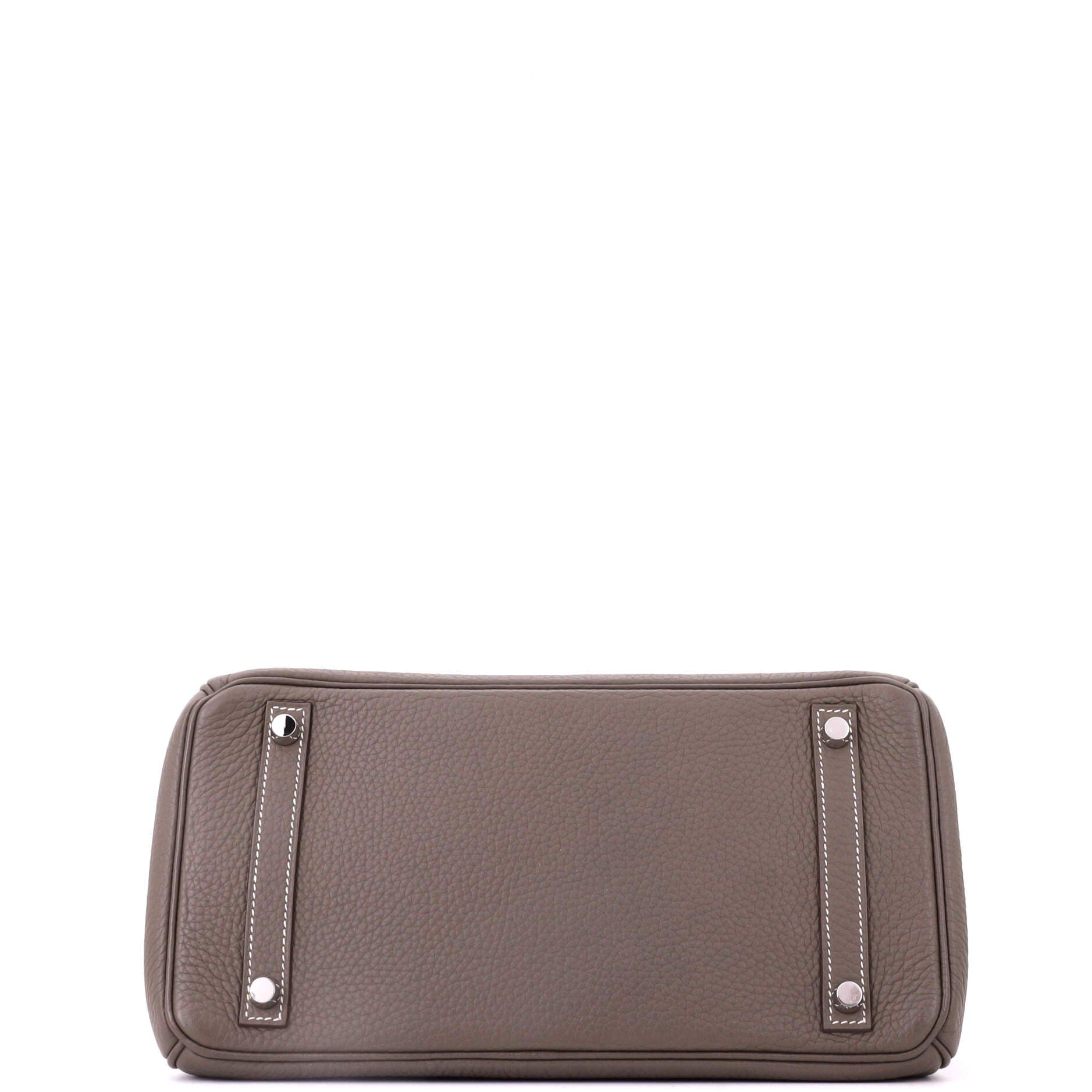 Pre-Owned Hermes Birkin Handbag Grey Clemence with Palladium Hardware 30, Alternate, color, Etoupe
