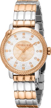 Roberto Cavalli Solina Quartz Two Tone Bracelet Watch, 30mm