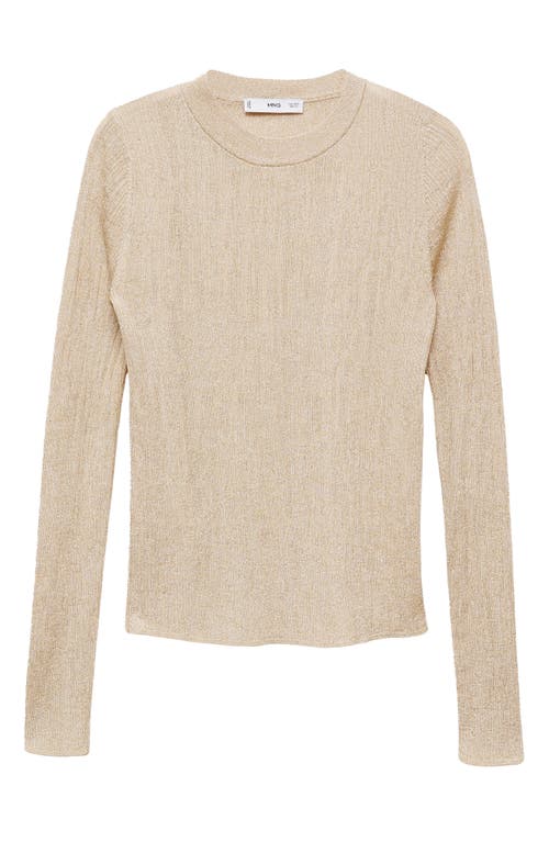 Mango Metallic Knit Sweater In Gold