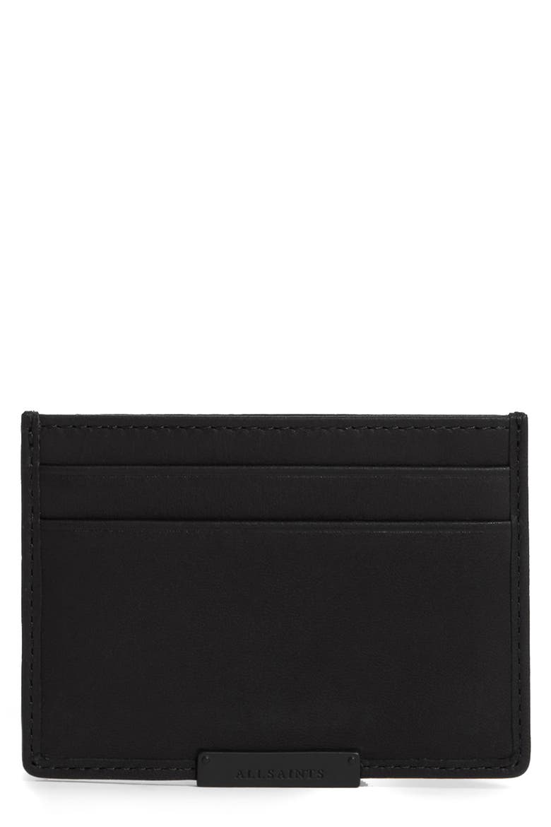 Dove Leather Card Case, Main, color, BLACK