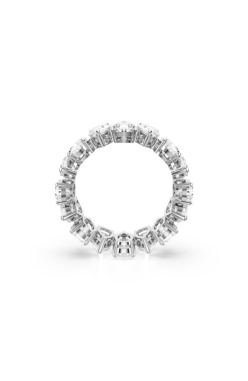 Swarovski Matrix Pear Cut Crystal Eternity Ring In White