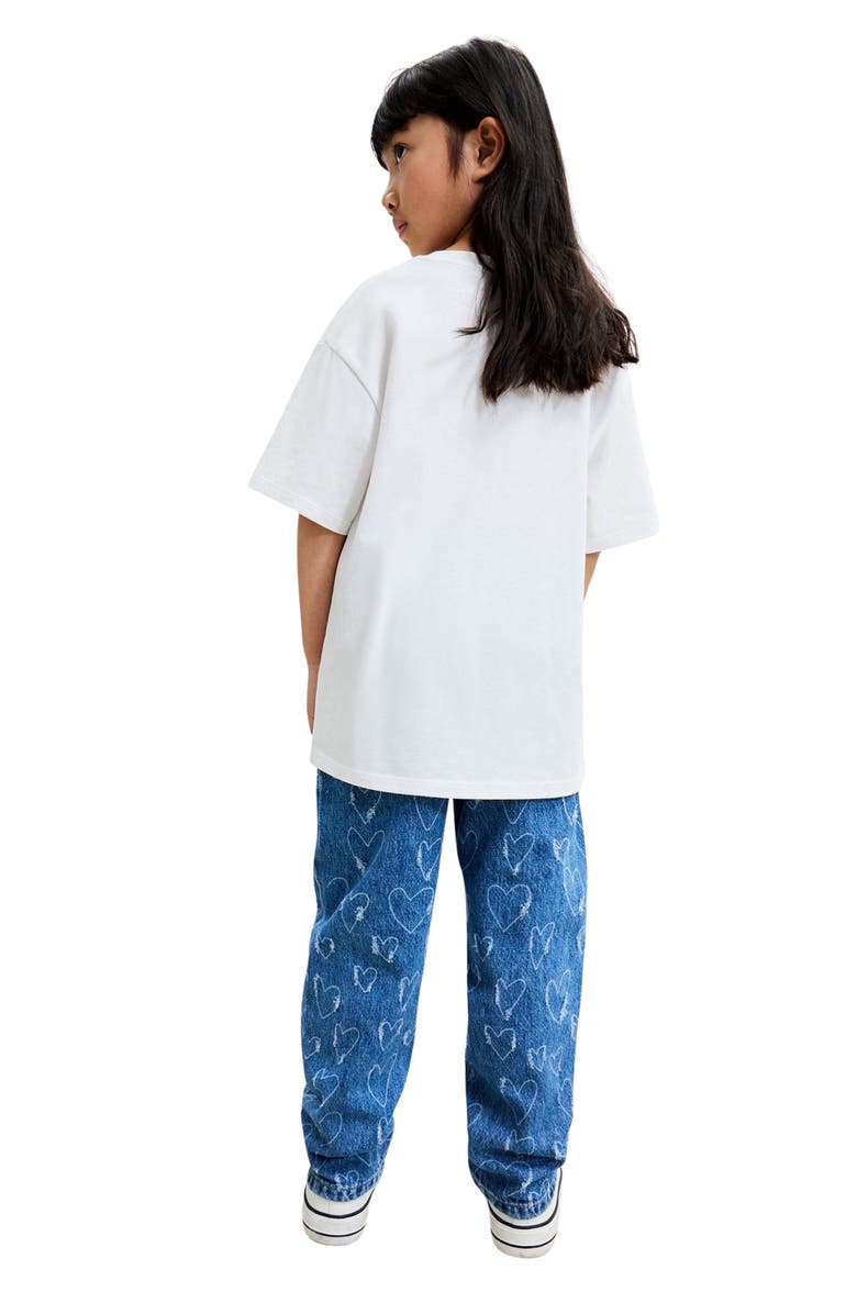 NEXT Kids' Heart Laser Wide Leg Jeans, Alternate, color, Blue