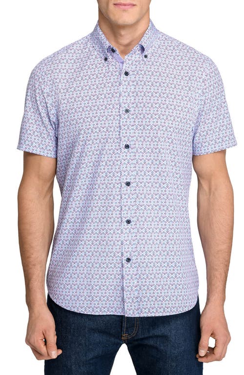 Construct Slim Fit Circle Geo Performance Short Sleeve Shirt In Purple