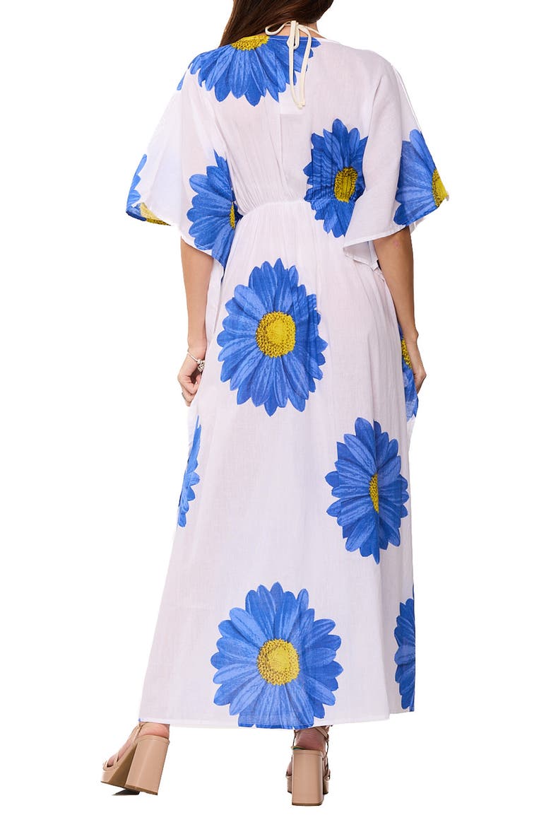 Longline Cover-Up Caftan, Alternate, color, WHITE