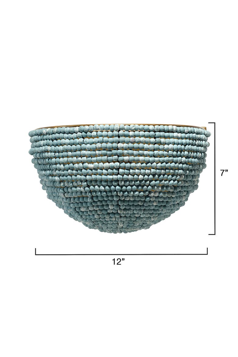 Barnacle 1-Light Beaded Demi Lune Wall Sconce, Blue, Alternate, color, Blue
