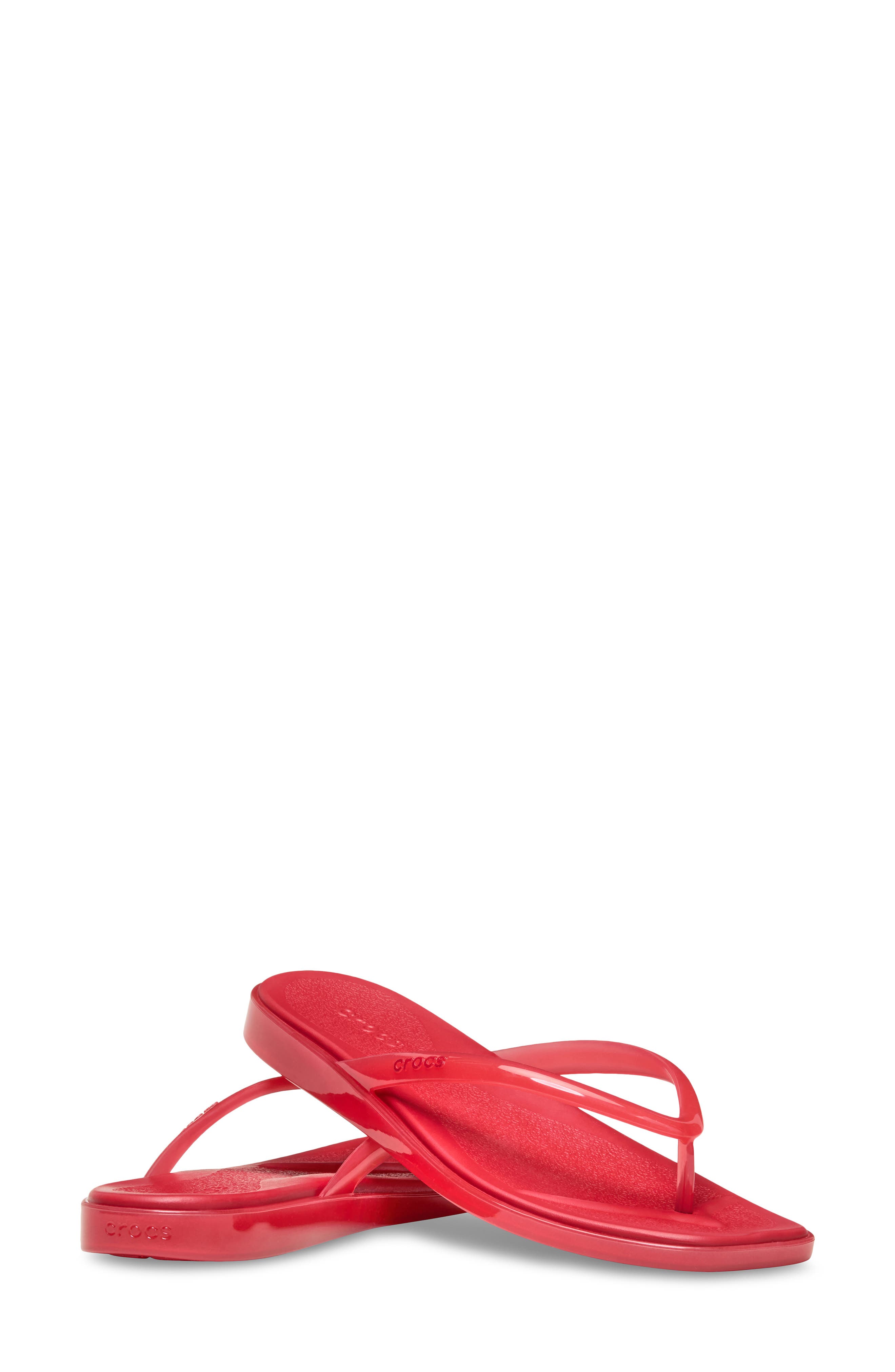 CROCS Miami Jelly Flip Flop, Alternate, color, Court Red Jelly