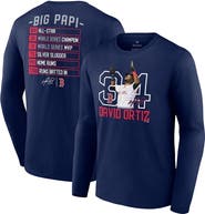 FANATICS Men's Fanatics Branded David Ortiz Navy Boston Red Sox Stats Resume Long Sleeve T-Shirt