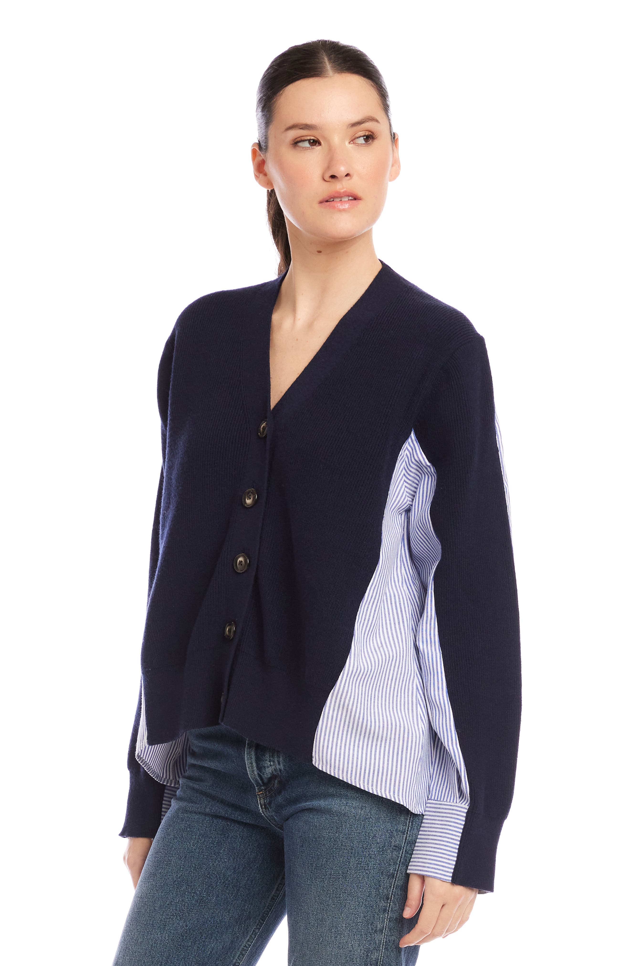 FIFTEEN TWENTY Celine Mixed Media Cardigan (Women) | Nordstrom