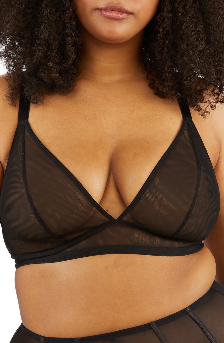 Playful Promises Curve Mesh Triangle Bra, Main, color,