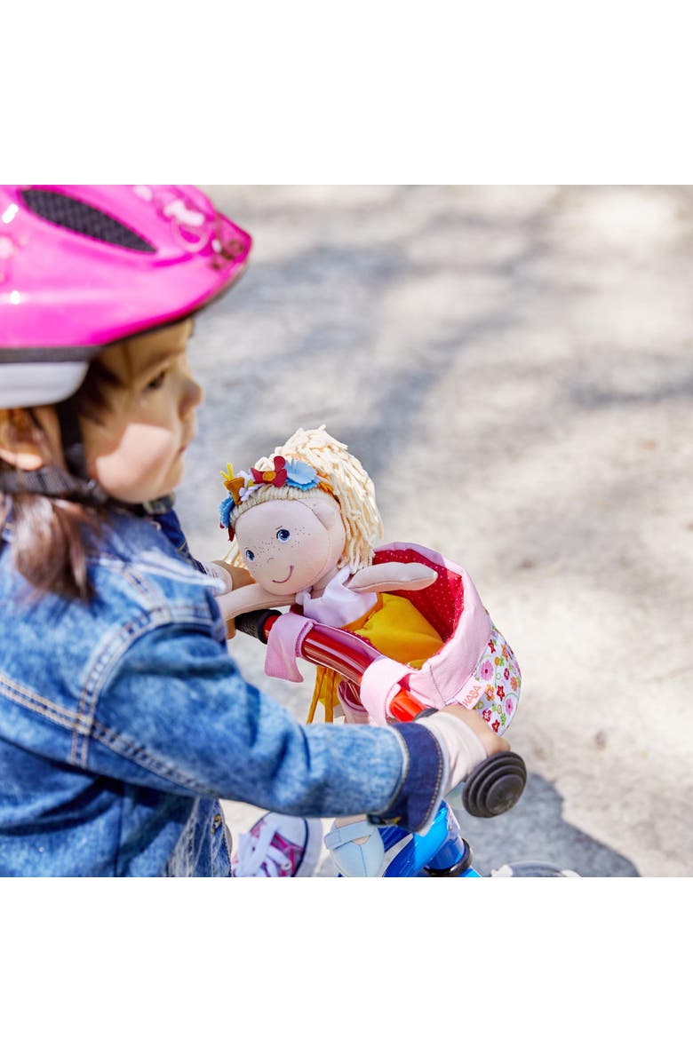 HABA Soft Doll's Bike Seat Flower Meadow - Attaches to Handlebars, Alternate, color, Pink Multi