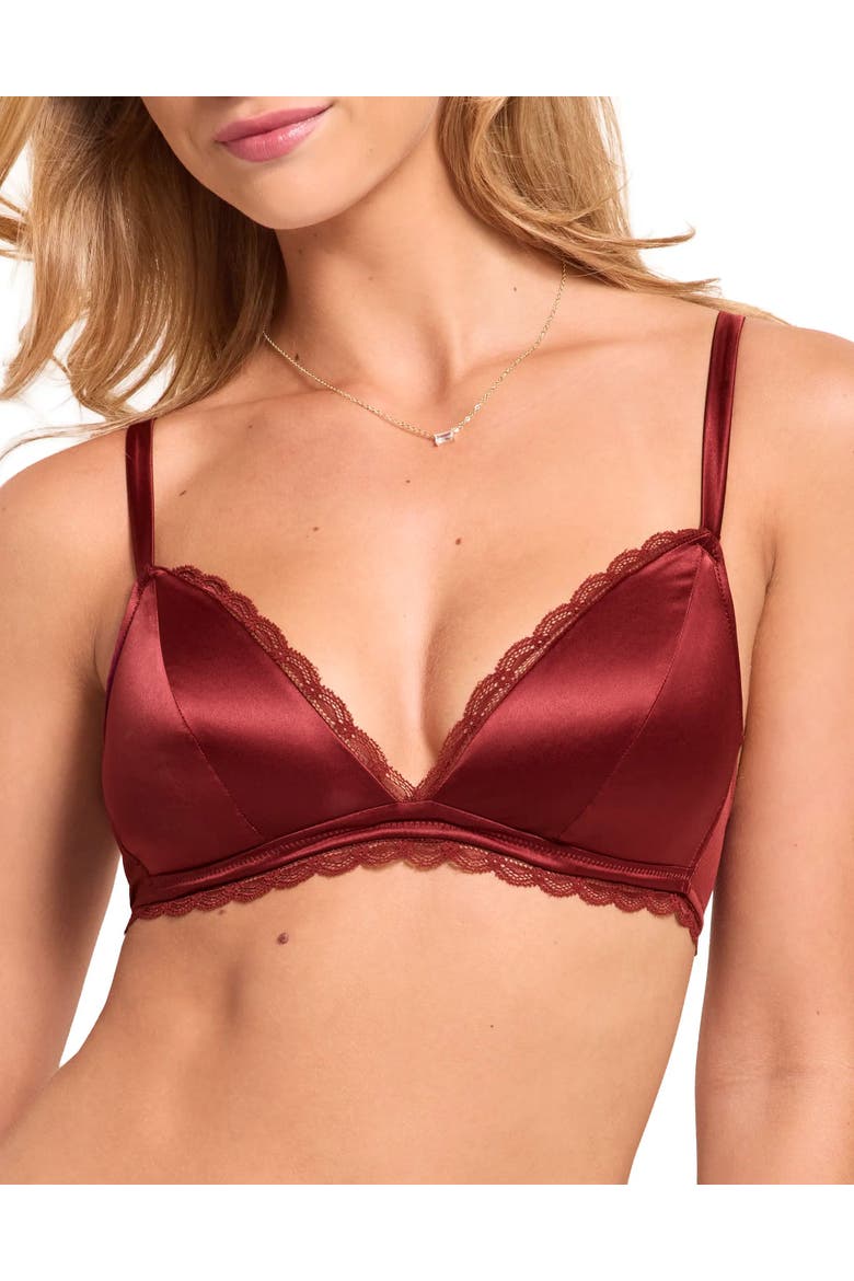 Ursula Lightly Lined Plunge Bra, Main, color, Dark red