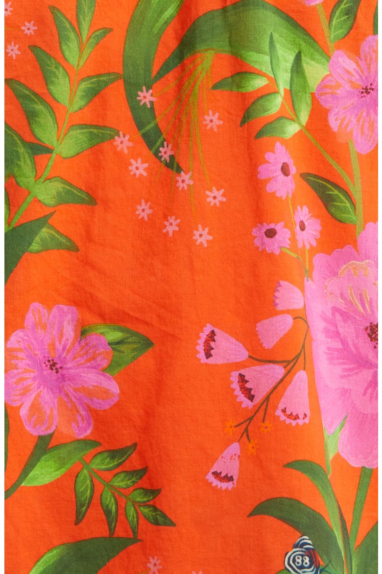 Romantic Garden & Leopard Pop Print Cover-Up Dress, Alternate, color, ORANGE MULTI