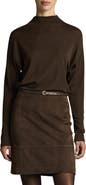 Vince Relaxed Funnel Neck Wool Blend Top